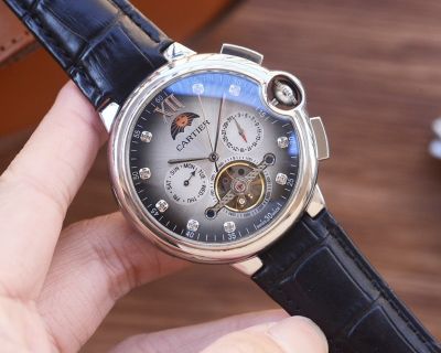 Ballon Bleu de Cartier 41*12mm Mingzhu Automatic Movement Grey/Red Face Watch